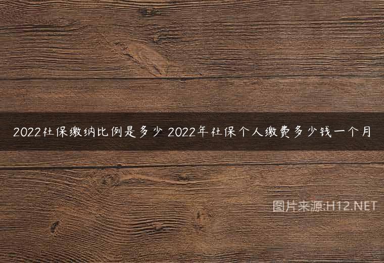 2022社保缴纳比例是多少 2022年社保个人缴费多少钱一个月