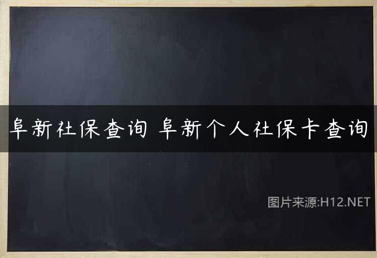 阜新社保查询 阜新个人社保卡查询
