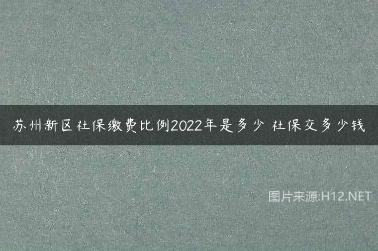 苏州新区社保缴费比例2022年是多少 社保交多少钱