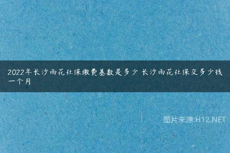 2022年长沙雨花社保缴费基数是多少 长沙雨花社保交多少钱一个月