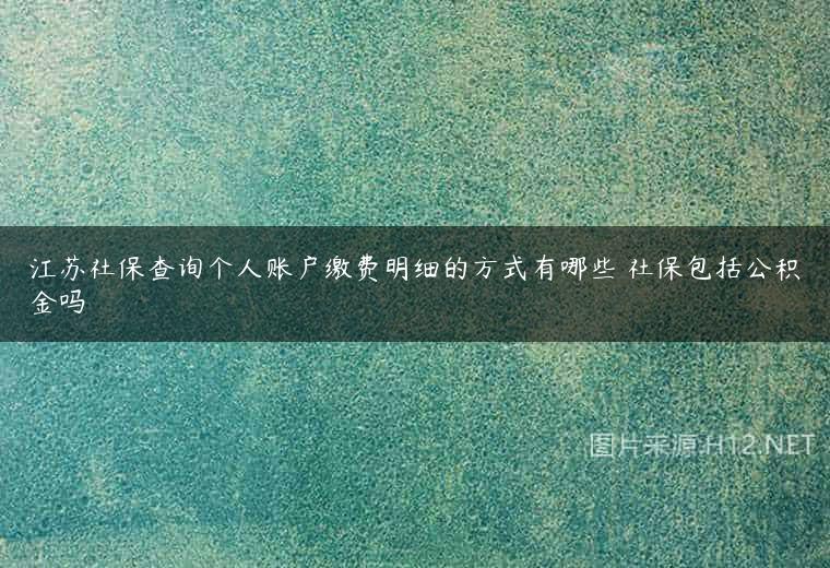 江苏社保查询个人账户缴费明细的方式有哪些 社保包括公积金吗