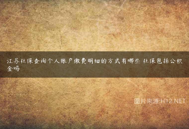 江苏社保查询个人账户缴费明细的方式有哪些 社保包括公积金吗