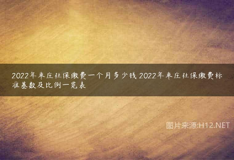 2022年枣庄社保缴费一个月多少钱 2022年枣庄社保缴费标准基数及比例一览表