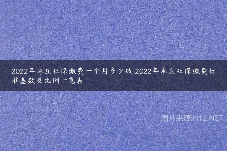 2022年枣庄社保缴费一个月多少钱 2022年枣庄社保缴费标准基数及比例一览表