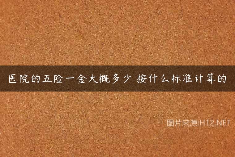 医院的五险一金大概多少 按什么标准计算的