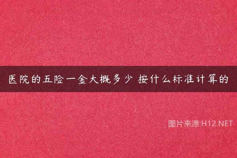 医院的五险一金大概多少 按什么标准计算的