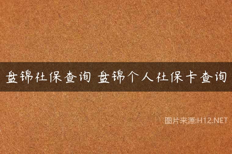 盘锦社保查询 盘锦个人社保卡查询