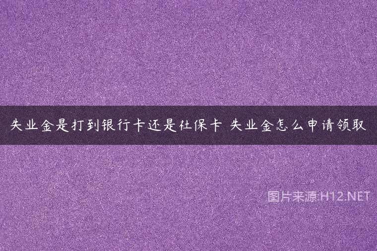 失业金是打到银行卡还是社保卡 失业金怎么申请领取