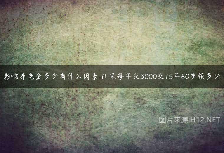 影响养老金多少有什么因素 社保每年交3000交15年60岁领多少