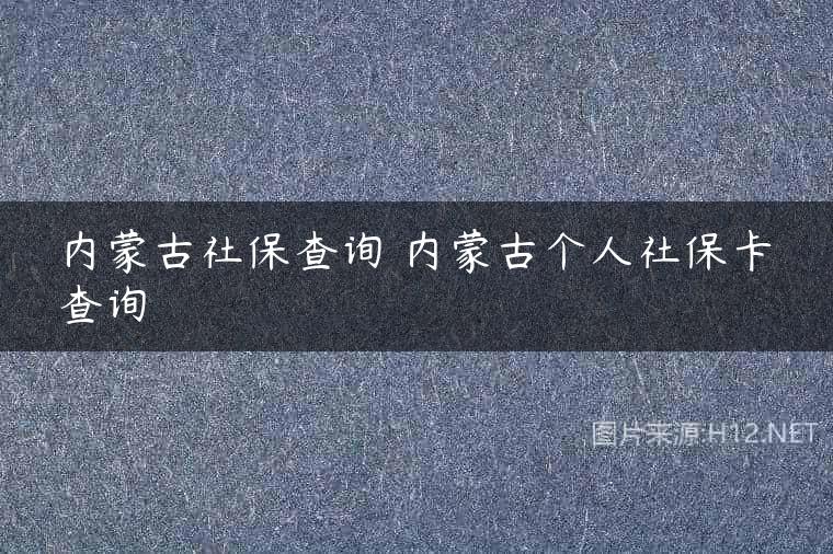 内蒙古社保查询 内蒙古个人社保卡查询