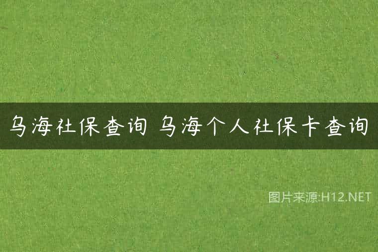 乌海社保查询 乌海个人社保卡查询