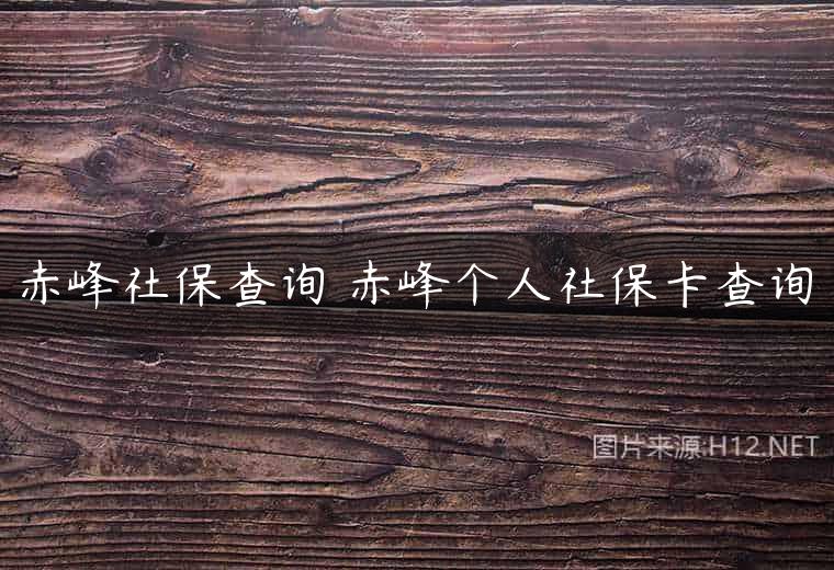 赤峰社保查询 赤峰个人社保卡查询