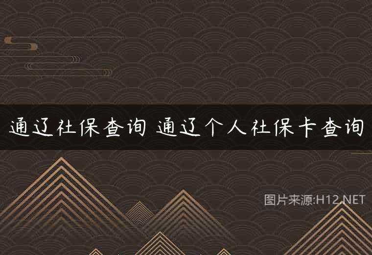 通辽社保查询 通辽个人社保卡查询