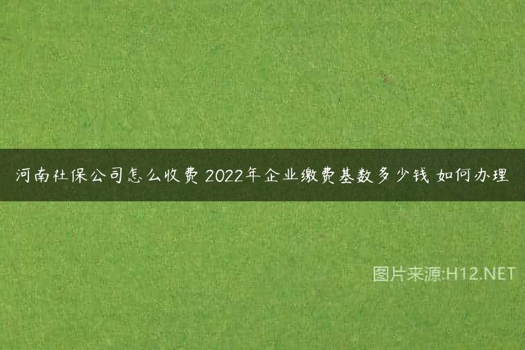 河南社保公司怎么收费 2022年企业缴费基数多少钱 如何办理