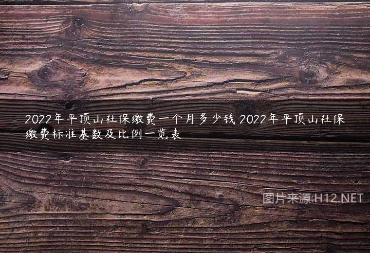 2022年平顶山社保缴费一个月多少钱 2022年平顶山社保缴费标准基数及比例一览表