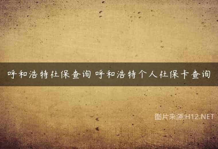 呼和浩特社保查询 呼和浩特个人社保卡查询