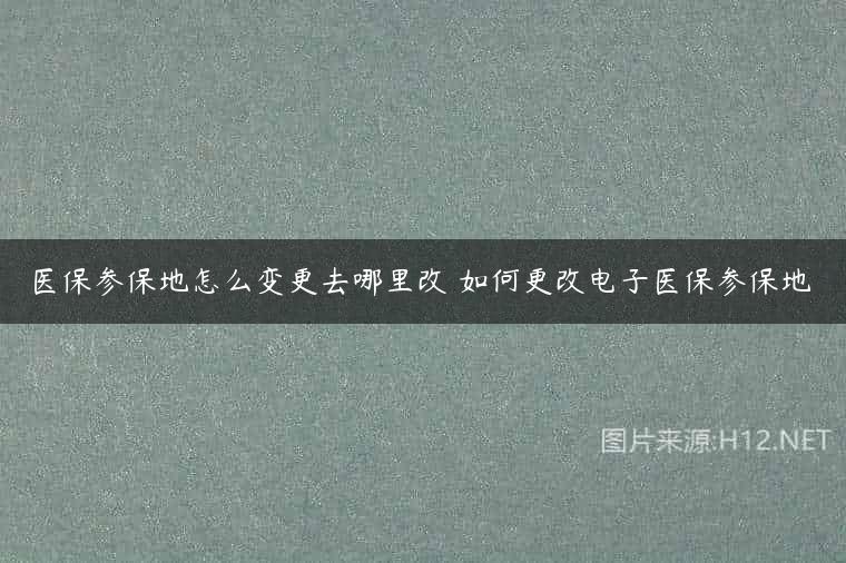 医保参保地怎么变更去哪里改 如何更改电子医保参保地