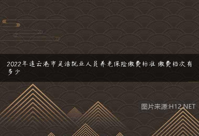 2022年连云港市灵活就业人员养老保险缴费标准 缴费档次有多少