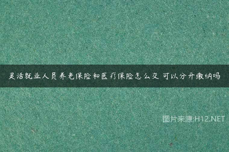 灵活就业人员养老保险和医疗保险怎么交 可以分开缴纳吗
