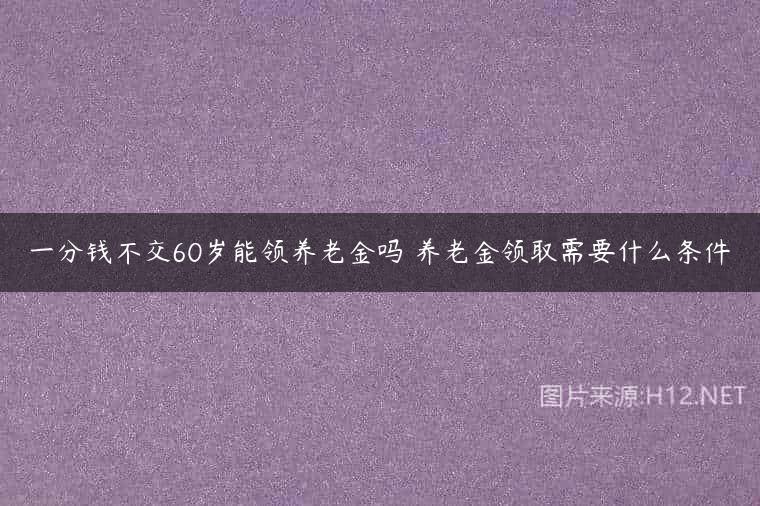 一分钱不交60岁能领养老金吗 养老金领取需要什么条件