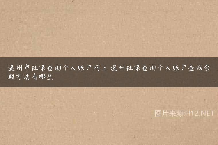 温州市社保查询个人账户网上 温州社保查询个人账户查询余额方法有哪些