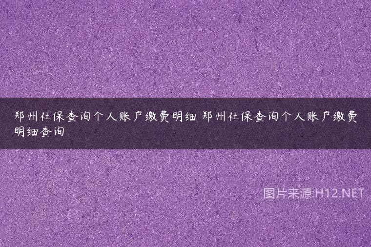 郑州社保查询个人账户缴费明细 郑州社保查询个人账户缴费明细查询