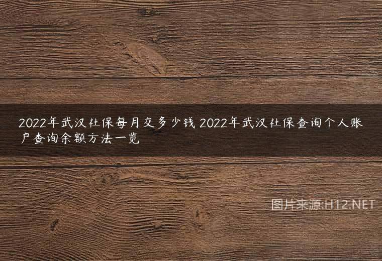 2022年武汉社保每月交多少钱 2022年武汉社保查询个人账户查询余额方法一览