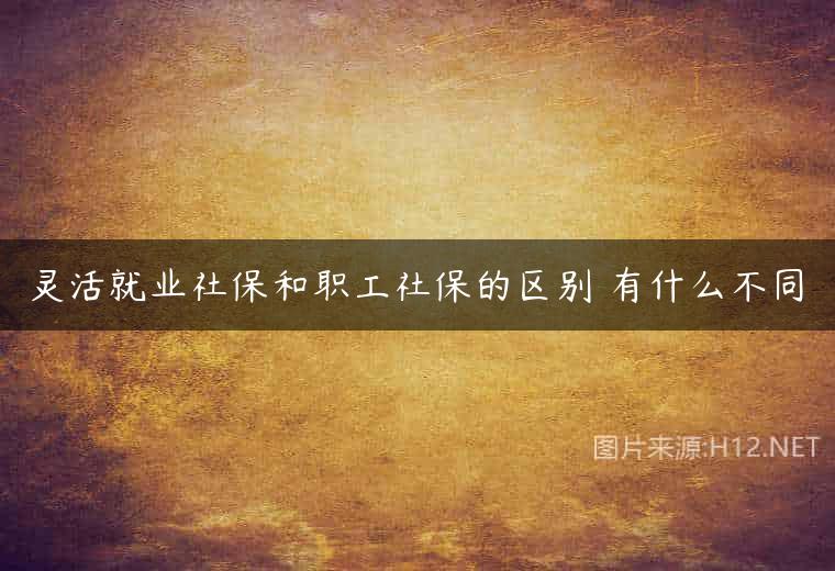 灵活就业社保和职工社保的区别 有什么不同