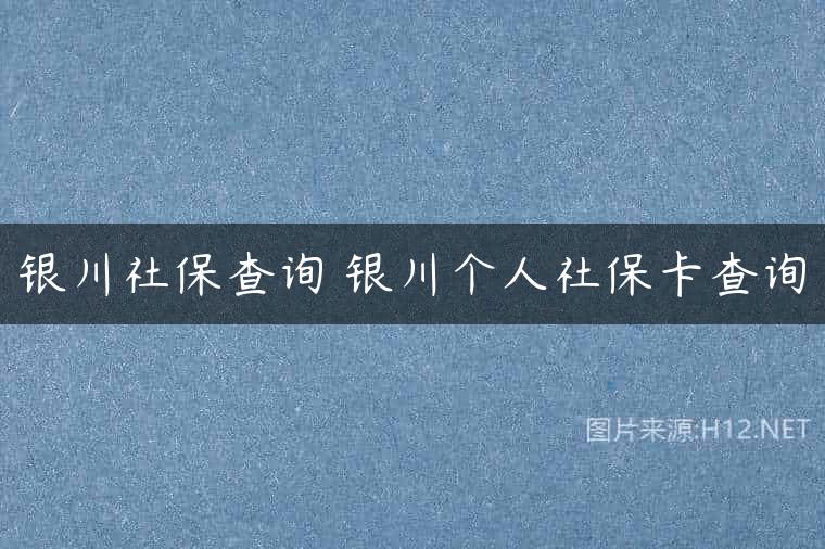银川社保查询 银川个人社保卡查询