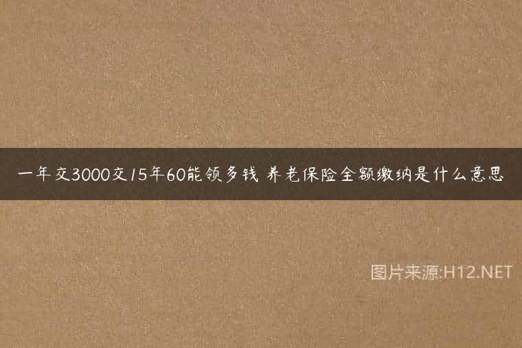 一年交3000交15年60能领多钱 养老保险全额缴纳是什么意思