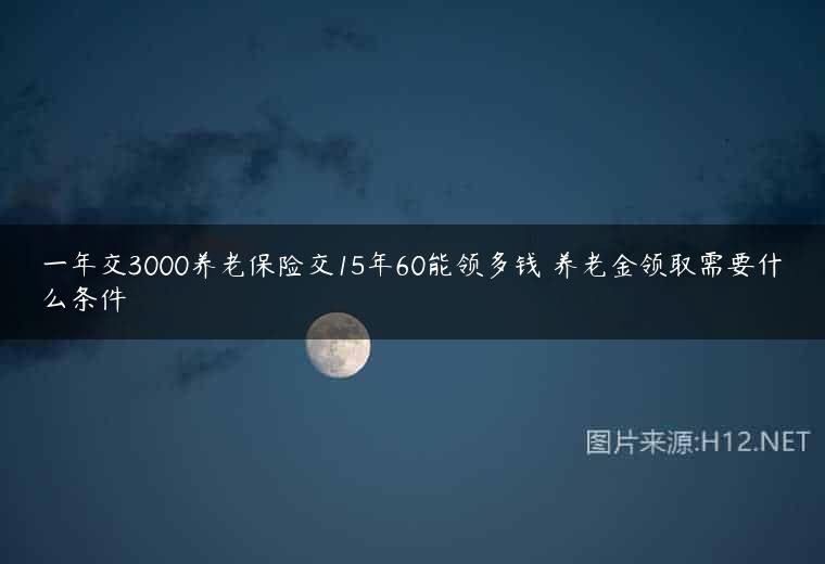一年交3000养老保险交15年60能领多钱 养老金领取需要什么条件