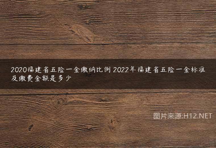 2020福建省五险一金缴纳比例 2022年福建省五险一金标准及缴费金额是多少