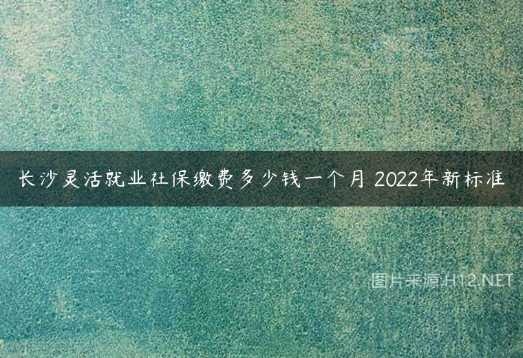 长沙灵活就业社保缴费多少钱一个月 2022年新标准