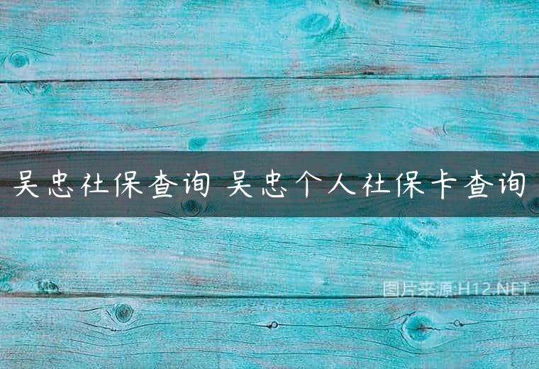 吴忠社保查询 吴忠个人社保卡查询