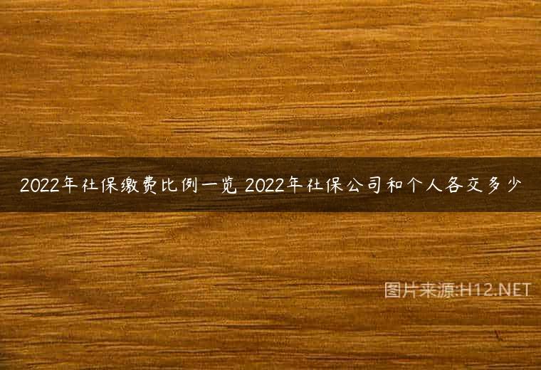 2022年社保缴费比例一览 2022年社保公司和个人各交多少
