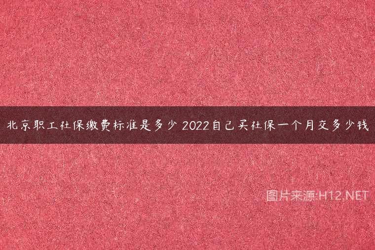北京职工社保缴费标准是多少 2022自己买社保一个月交多少钱