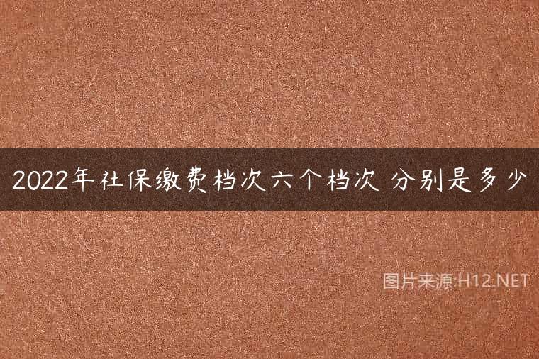 2022年社保缴费档次六个档次 分别是多少