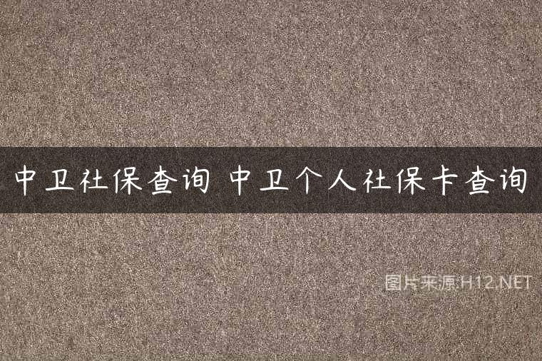 中卫社保查询 中卫个人社保卡查询