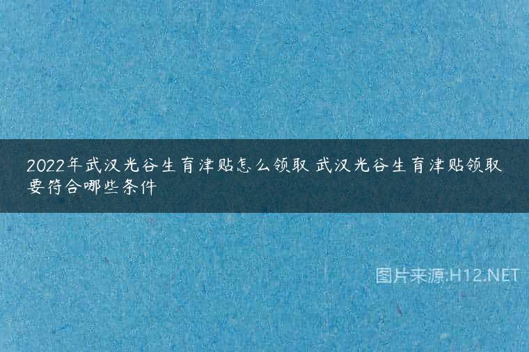 2022年武汉光谷生育津贴怎么领取 武汉光谷生育津贴领取要符合哪些条件