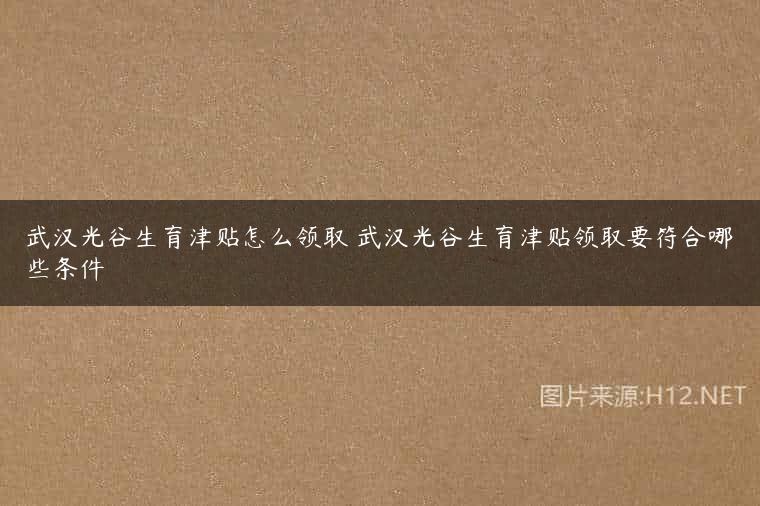 武汉光谷生育津贴怎么领取 武汉光谷生育津贴领取要符合哪些条件