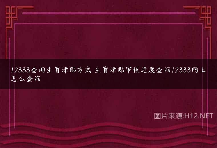 12333查询生育津贴方式 生育津贴审核进度查询12333网上怎么查询