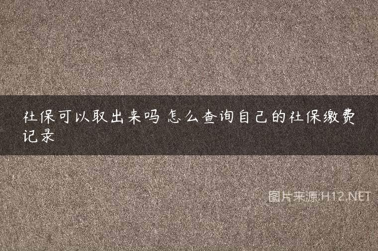 社保可以取出来吗 怎么查询自己的社保缴费记录