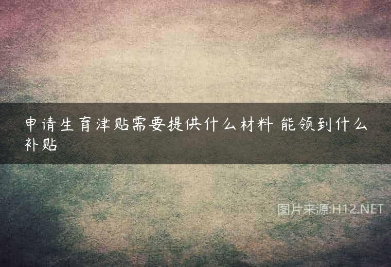 申请生育津贴需要提供什么材料 能领到什么补贴