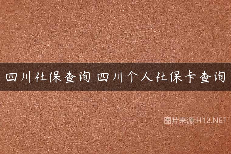 四川社保查询 四川个人社保卡查询