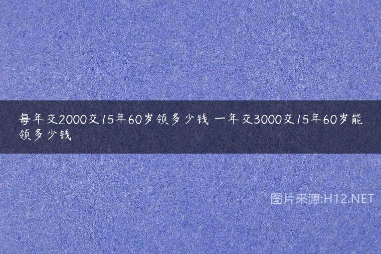 每年交2000交15年60岁领多少钱 一年交3000交15年60岁能领多少钱