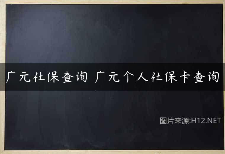 广元社保查询 广元个人社保卡查询