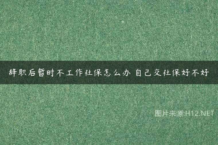 辞职后暂时不工作社保怎么办 自己交社保好不好