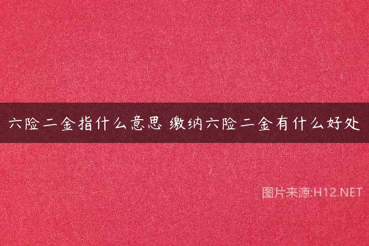 六险二金指什么意思 缴纳六险二金有什么好处