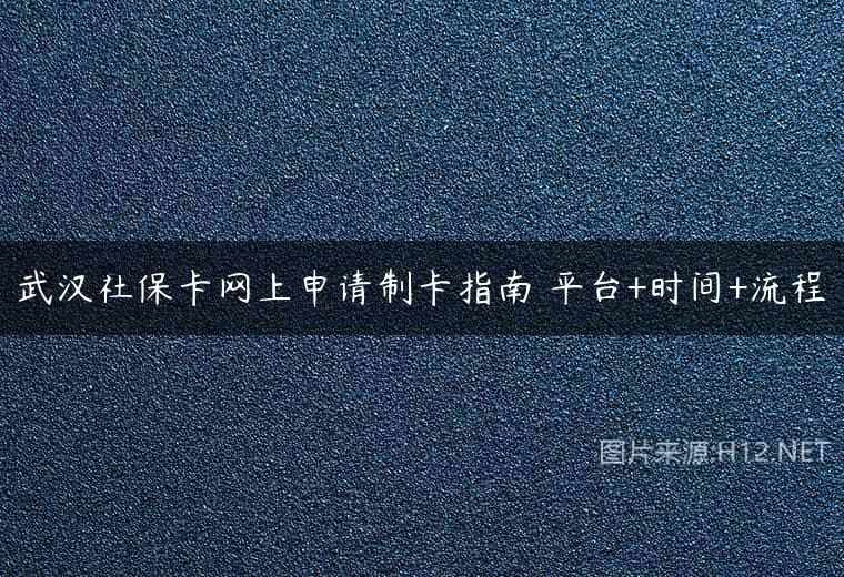 武汉社保卡网上申请制卡指南 平台+时间+流程