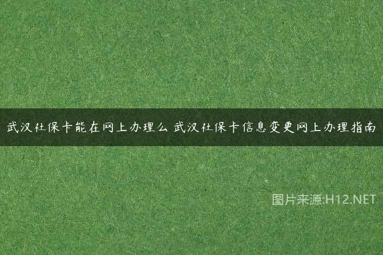 武汉社保卡能在网上办理么 武汉社保卡信息变更网上办理指南